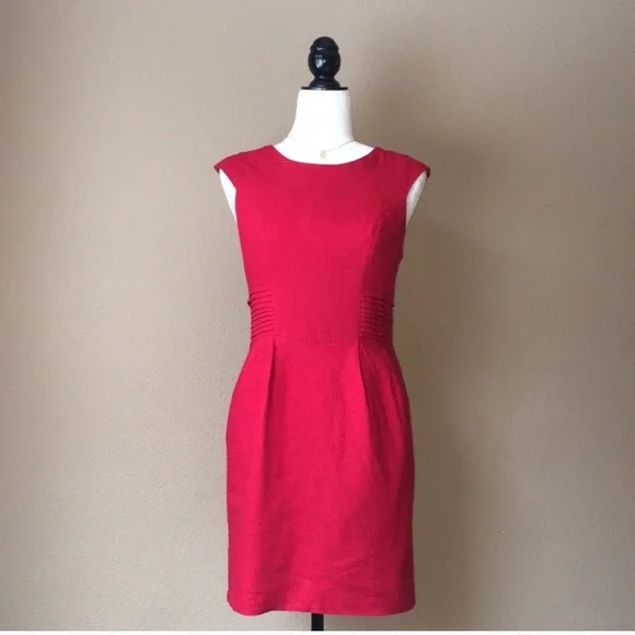 ASOS | Dresses | Red Linen Dress Size 6 | Poshmark